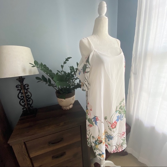 Naggoo Summer Chiffon Floral Off Shoulder Dress - Picture 4 of 5